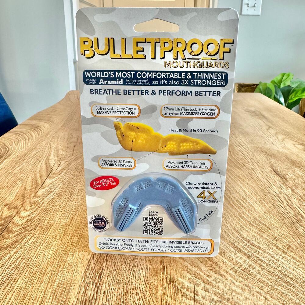 Bulletproof Mouthguards | Brand New Adult Retro Blue Gray Mouthguard